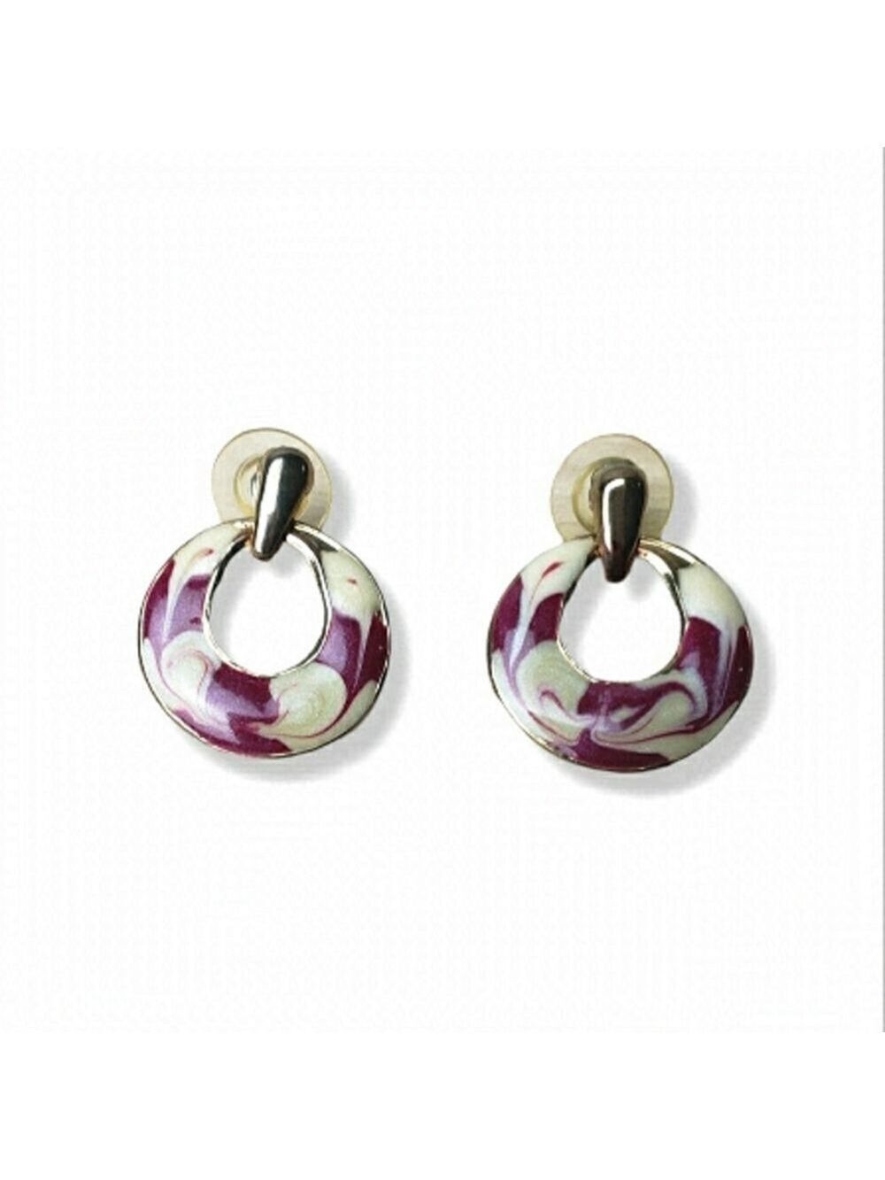𝅺Vintage Goldtone Enamel Earrings